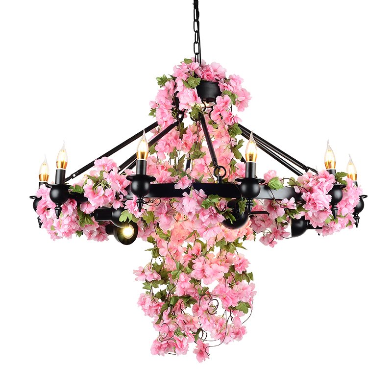 Kitchen Bars Hemp Rope Hanging Flowers Pendant Light Industrial Vintage Lamp Weddings Decorative Modern Plant Chandelier