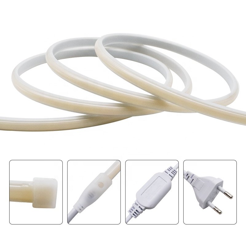 High Voltage COB LED Strip 220V 230V 3000k New Design 2700K 6500K 10MM DC24V FOB 432leds/m IP66 IP68 With Plug COB LED Strip