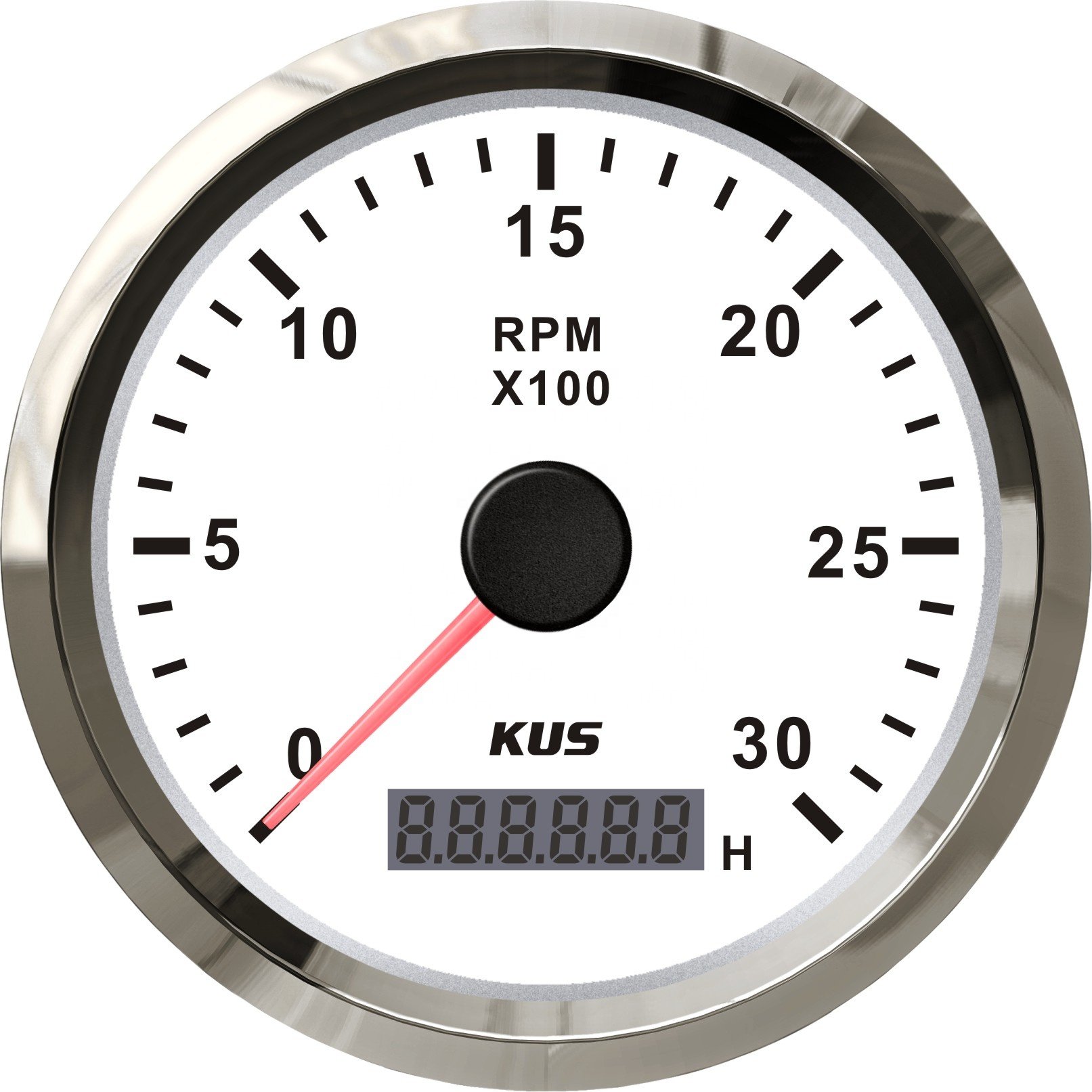 KUS 85mm Marine Auto Tacho Meter RPM Tachometer 12V/24V 3000RPM for Diesel Engine REV Counter