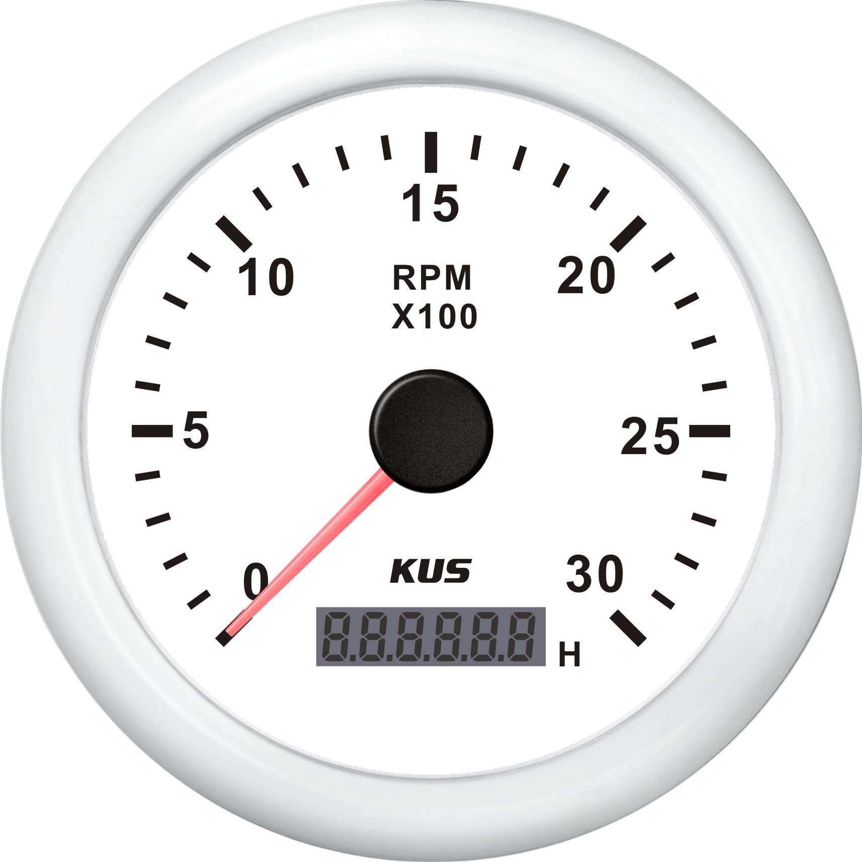 KUS 85mm Marine Auto Tacho Meter RPM Tachometer 12V/24V 3000RPM for Diesel Engine REV Counter