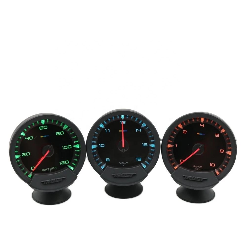 GReddi Sirius Trust 74mm Auto Gauges 7 Colors Turbo Boost Volt Water Oil Temp Vacuum Oil Press RPM EGT Gauge