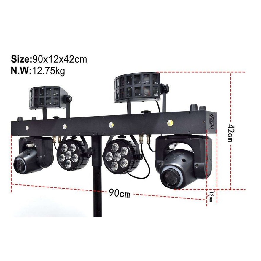 NEW Disco Music Festival Moving Head T Holder Stand 4 Dj Lighting Stage Light System with Rack and Carry Bag
