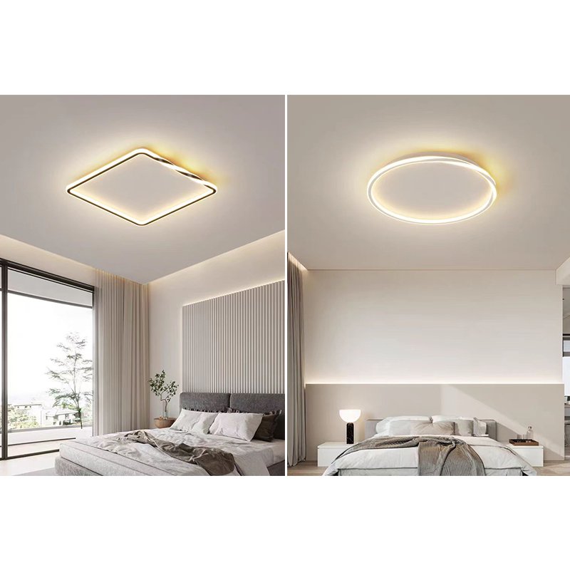 Modern Lustre Led Dimmable Round Square Shape Surface Mounted Bedroom Living Room Fixture Ceiling Light for Home Decor