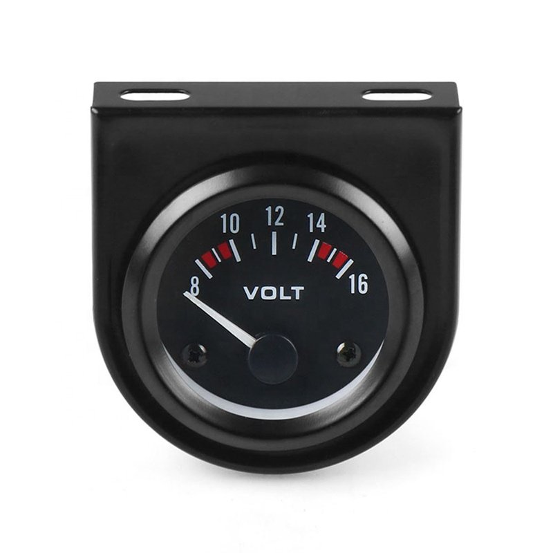 Universal 12 Volt 2 Inch 52mm Volt Voltage Meter Gauge Voltmeter Car Auto Measure LED Light Dial Black Measure Range 8-16V