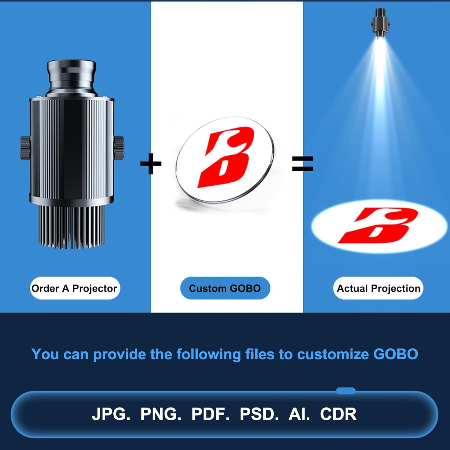 Advertising Projector Light Outdoor Waterproof Remote Control Customized logo Gobo Projector