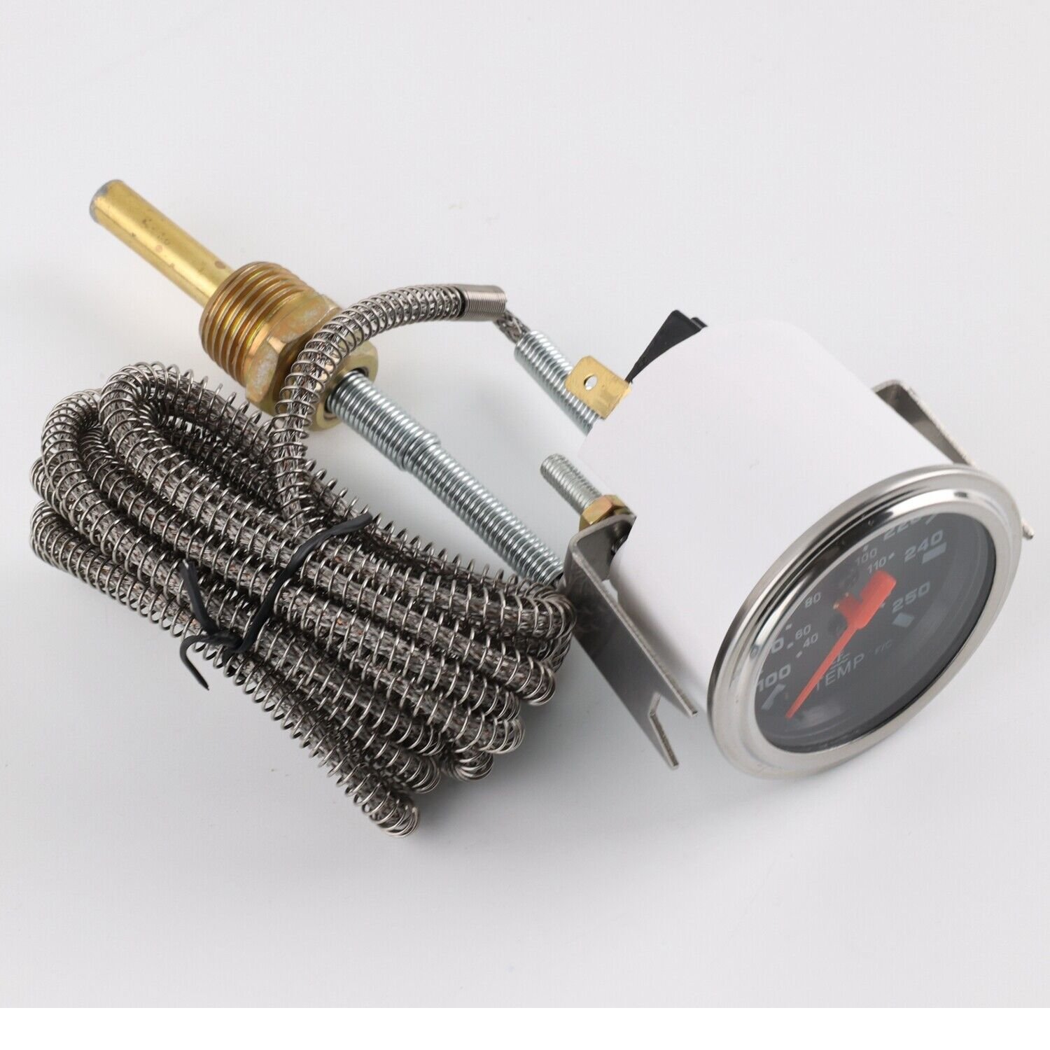 AUSO 2" 52MM Mechanical Water Temp Gauge 12V Water Temperature Gauge Car Meter With Sensor NPT 1/2 AG009-WT
