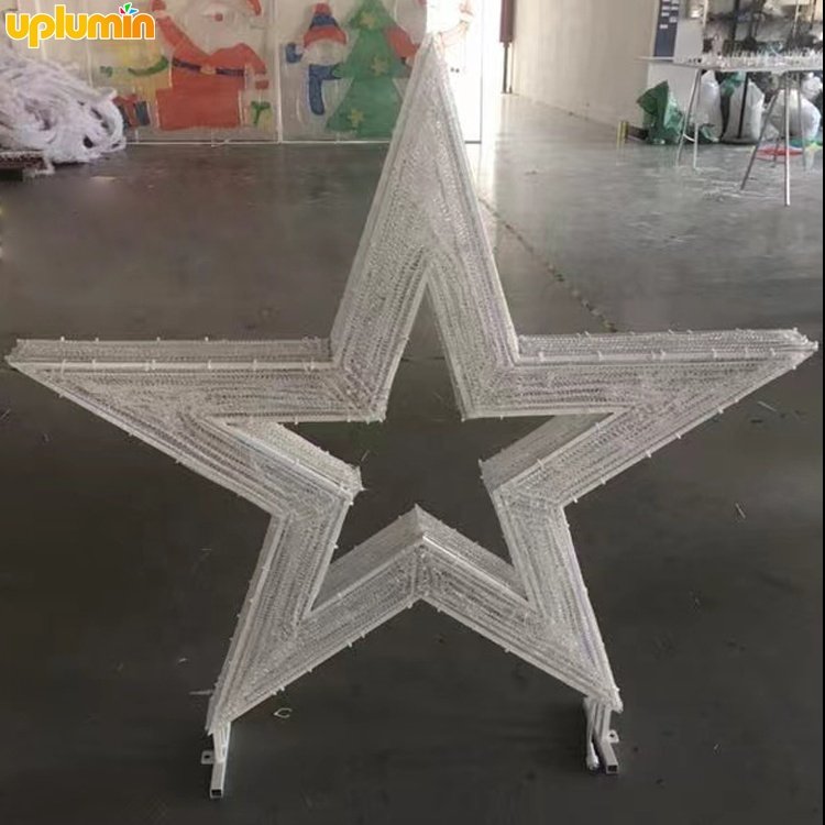High Quality Commercial Lighting 3D Star 2m Christmas Motif Lights Outdoor Christmas Decorations