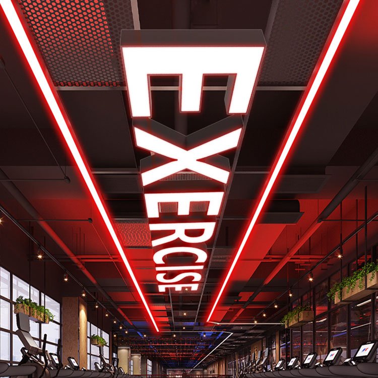 Customizable 26 English Letters Pendant Light Decorative Lighting Hanging Lamp Mall Supermarket Linear Alphabet Lights