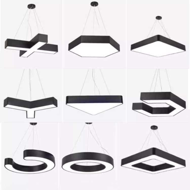 Free Sample 4Ft 8Ft 40W 50W Aluminum Rectangle Hanging Office Lighting Billiard Table Lights Led Linear Pendant Light