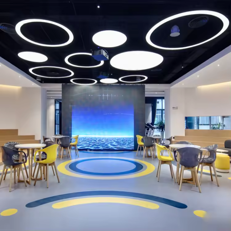 Office Chandelier Ceiling Light Gym Supermarket Clothing Store Cafe Meeting Room Hanging Lamp Led Round Pendant Lights