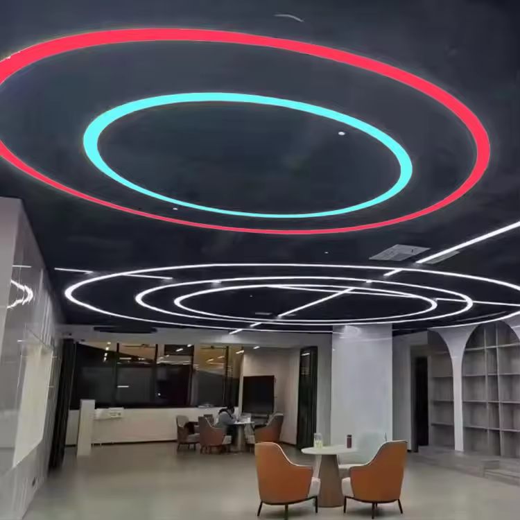 Office Chandelier Ceiling Light Gym Supermarket Clothing Store Cafe Meeting Room Hanging Lamp Led Round Pendant Lights
