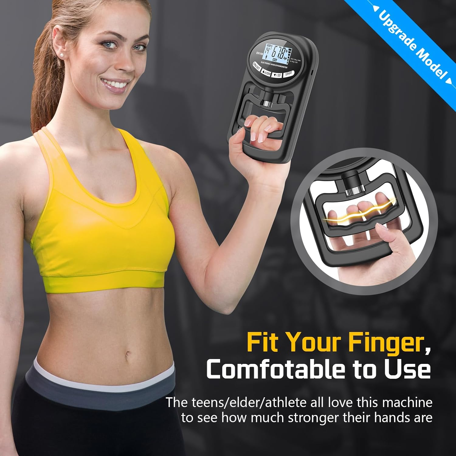 Digital Hand Dynamometer Grip Strength Measurement Meter Auto Capturing Electronic Hand Grip Power