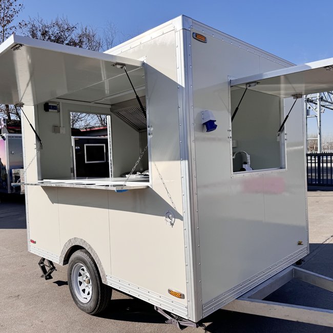 2.8 Meters Mobile Food Trucks Small Food Trailer Fast Food Kiosk