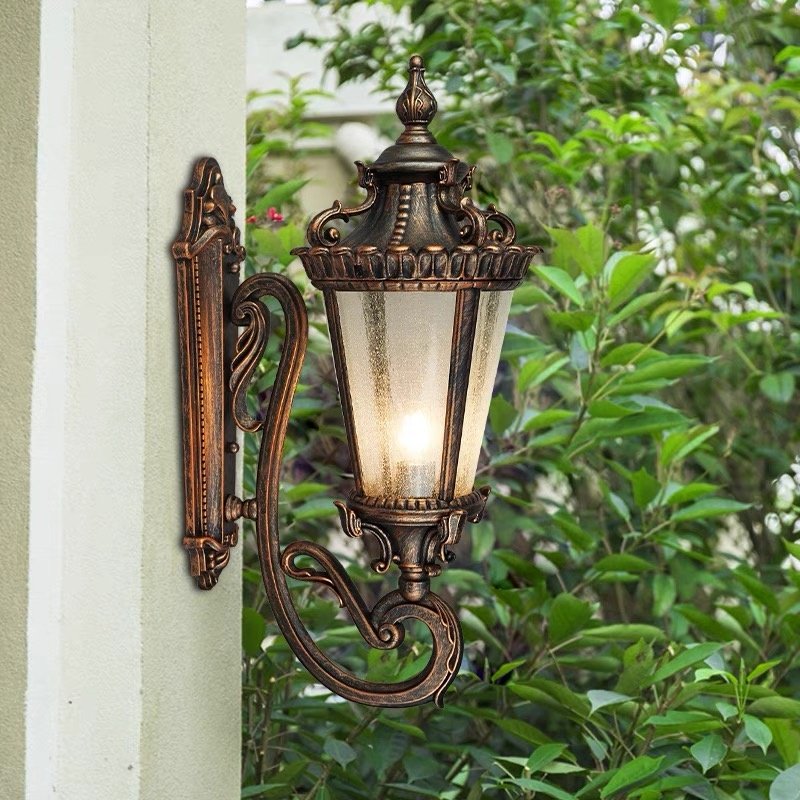 New European Style LED Outdoor Wall Lamp for Courtyard Street Waterproof Courtyard Outdoor LED Lamp Corridor E27 220V Wall Lamp