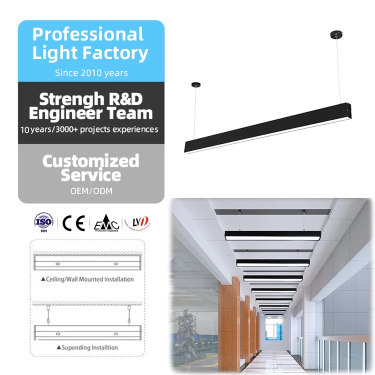 Modern Design Indoor Led Lighting 25W Pendant Aluminium Profile Led Linear Light Business Home Office Linear Led Pendant Light