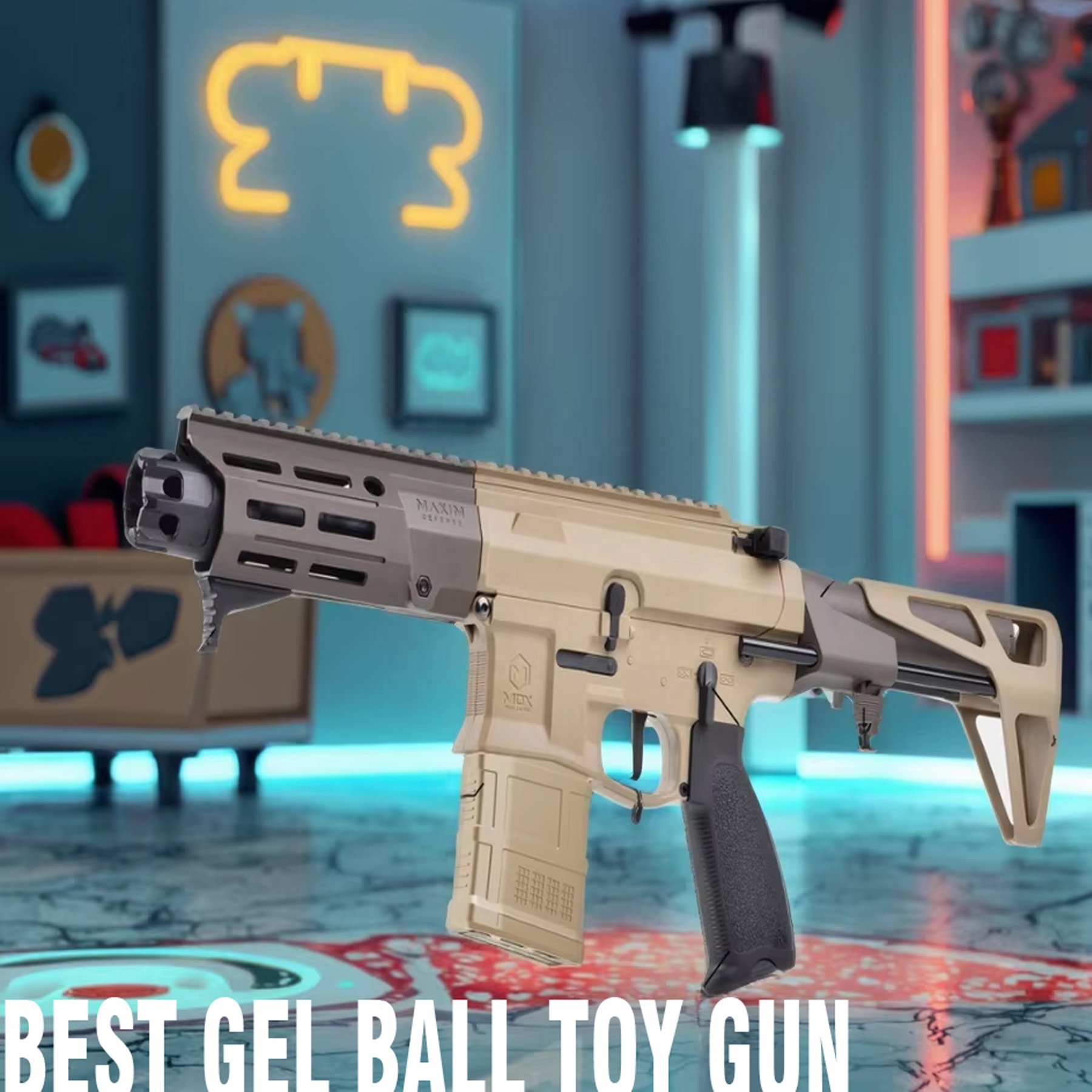 KK 2025 Electric TOY GUN 7MM GEL Bomb AUTO Shooting Blaster Balls Splatter Launcher Fighting Game SAFE Kids Outdoor Playing Toy