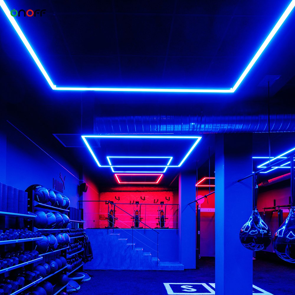 Dynamic RGB Modes Linear LED Ceiling Light Fitness Room Decorative RGB Light 1.2m 1.5m 1.8m