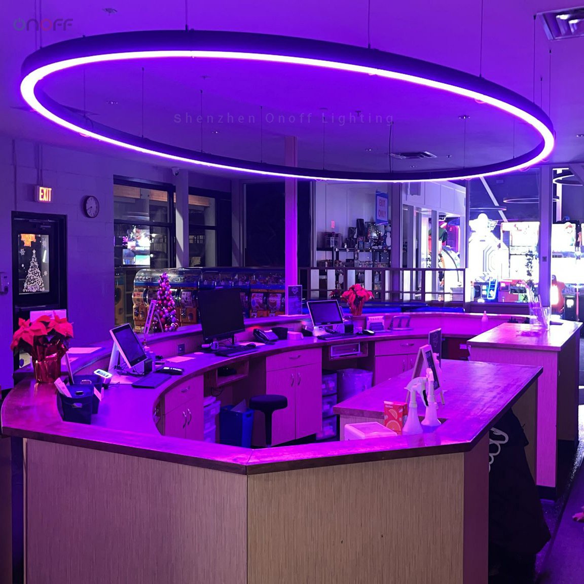 Dynamic RGB Modes Linear LED Ceiling Light Fitness Room Decorative RGB Light 1.2m 1.5m 1.8m