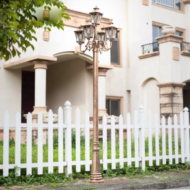 Die Cast Aluminum Top Class European Style 3.8m Modern Outdoor Garden Led Main Gate Lamp Pillar Light