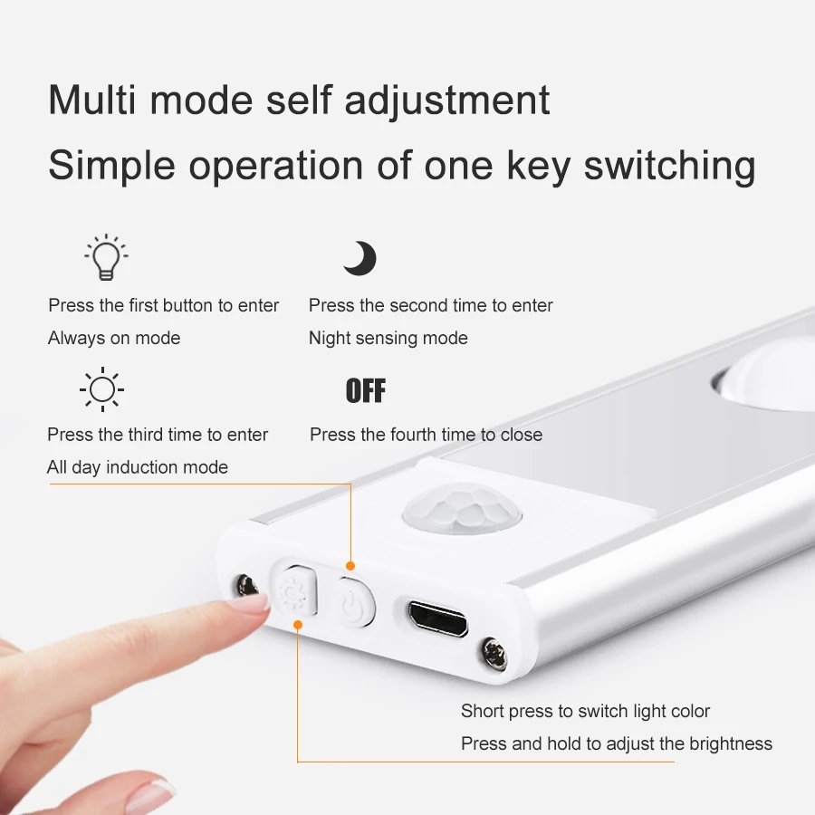 Rechargeable Motion Sensor Lights Adjustable Decor Wall Lamp Wireless Closet Light Led Under Cabinet Light Motion Sensor
