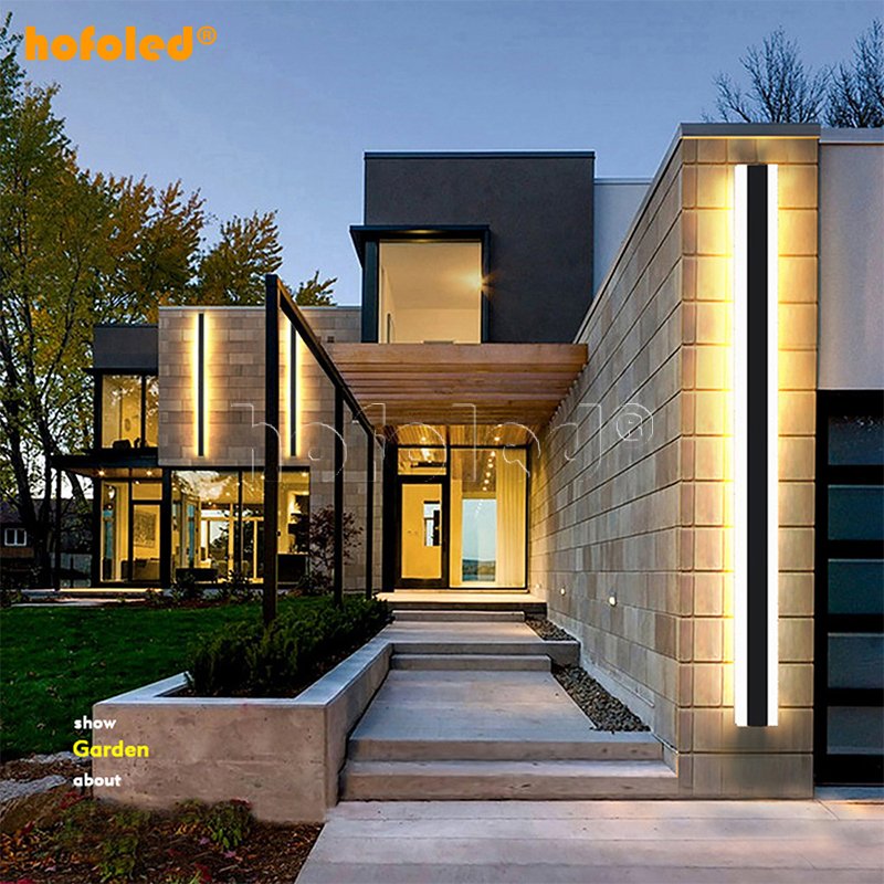 Hotsale Indoor Outdoor Light Waterproof IP65 Linear Strip Wall Lamp 3000K 4000K 6000K 6CCT LED Wall Light for Hotel Garden Villa