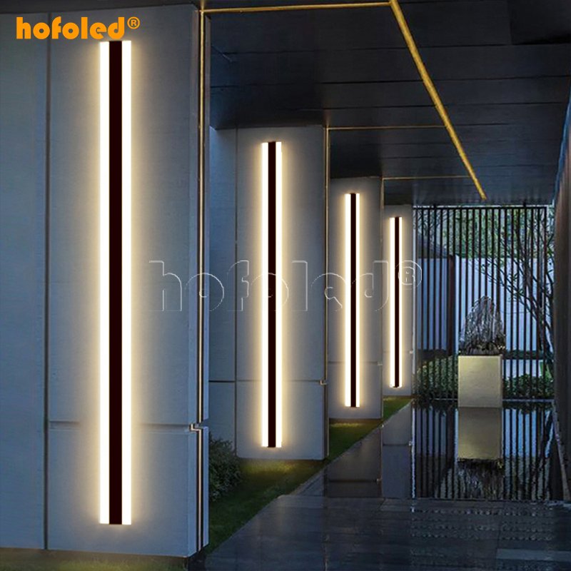 Hotsale Indoor Outdoor Light Waterproof IP65 Linear Strip Wall Lamp 3000K 4000K 6000K 6CCT LED Wall Light for Hotel Garden Villa