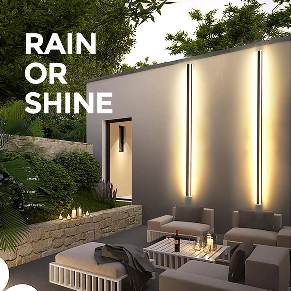 Hotsale Indoor Outdoor Light Waterproof IP65 Linear Strip Wall Lamp 3000K 4000K 6000K 6CCT LED Wall Light for Hotel Garden Villa