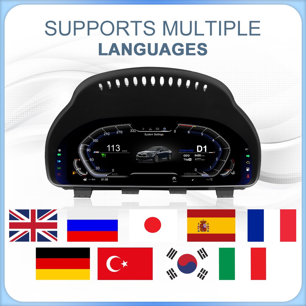 Navihua New Upgrade Car Digital Cluster LCD Dashboard Linux System Plug and Play Auto Speedometer for BMW 5/6/7 Series X3 X4 X5