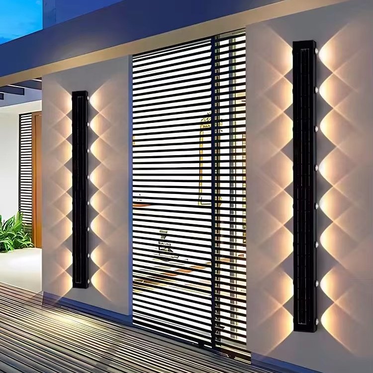 New Solar Wall Lamp with up and Down Illumination 6W9W12W24W36W Wall Lamp Outdoor Water Proof IP65 Corridor Light