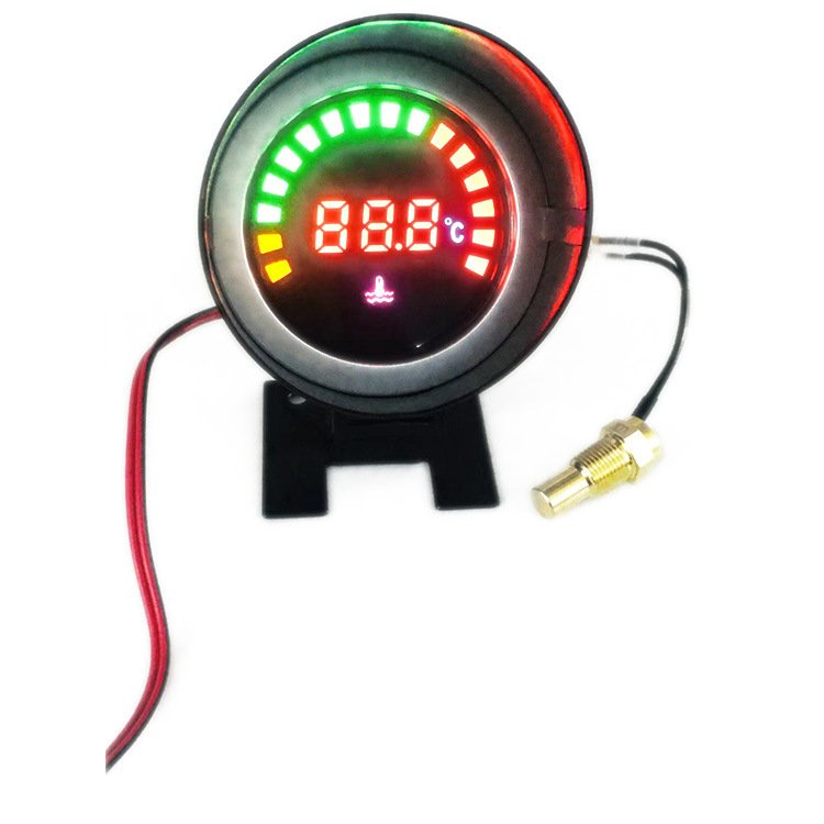 52mm Water Temperature Gauge with Sensor Water Temp Meter Adaptor Joint Pipe Radiator 26-40mm for Gasoline Diesel Car 12V24V