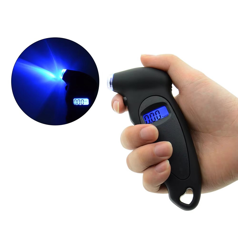 LC701 Promotion Tool Customized Logo Packing Digital Tire Air Pressure Gauge Auto Meter for Truck Car Bike Tester Tyre Gauge