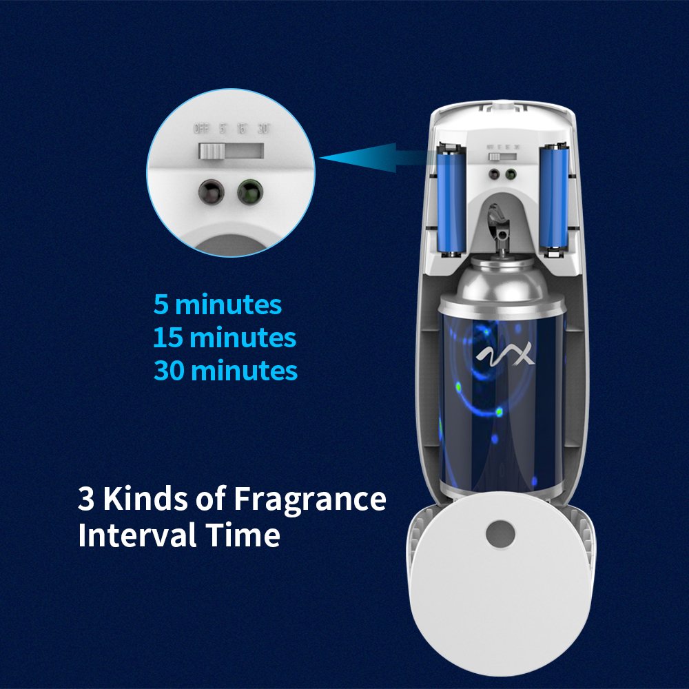 Metered Wall Mounted Commercial Smart Timing Function air Freshener Spray Refill Auto Aerosol Deodorant Dispenser for 300ml Cans
