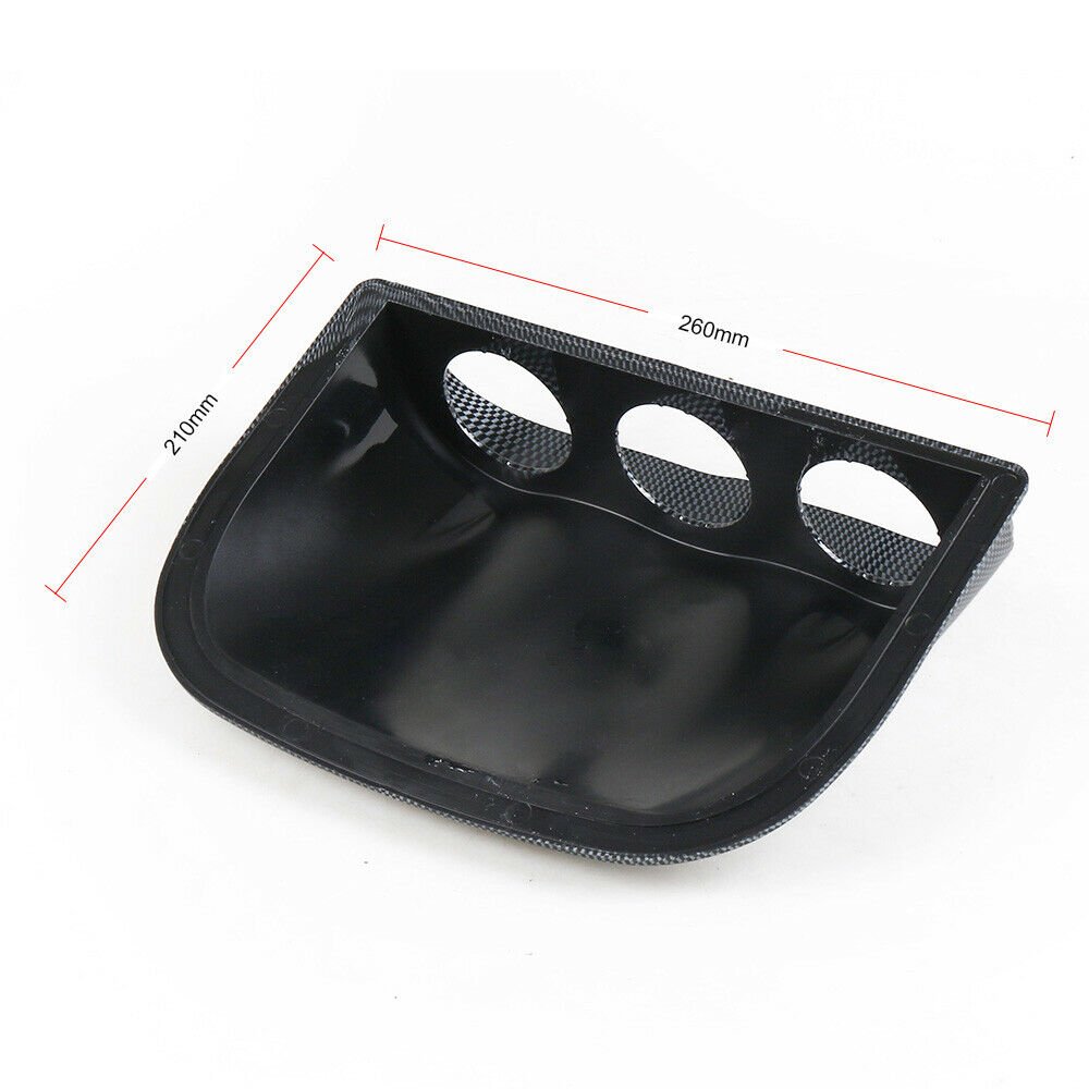 Ramainer 52mm Car Carbon Fiber Print Triple Dash Gauge Meter Pod 3 Hole Dashboard Mount Holder Cup Racing Gauge Holder Black