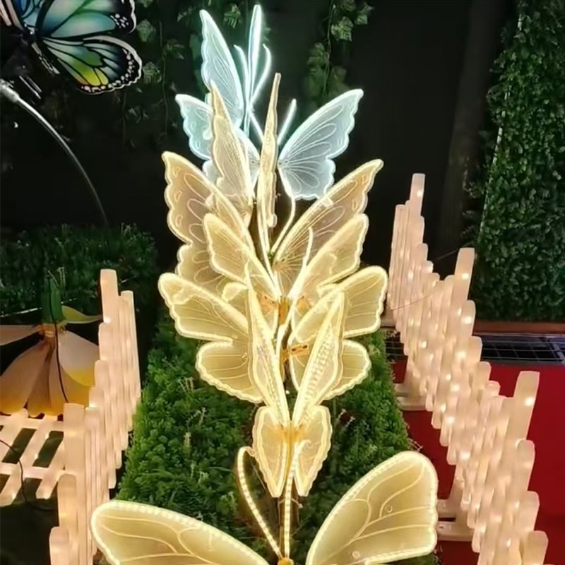 Factory Landscape Lighting Simulation Dynamic Moving Butterfly LED Garden Decoration Butterfly Fairy Lamp Theme Festival