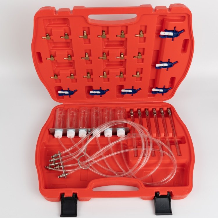 Diesel Injection Leak Back Diesel Injector Flow Meter Test Kit 6 Cylinder Common Rail Adaptor Fuel Tester Set