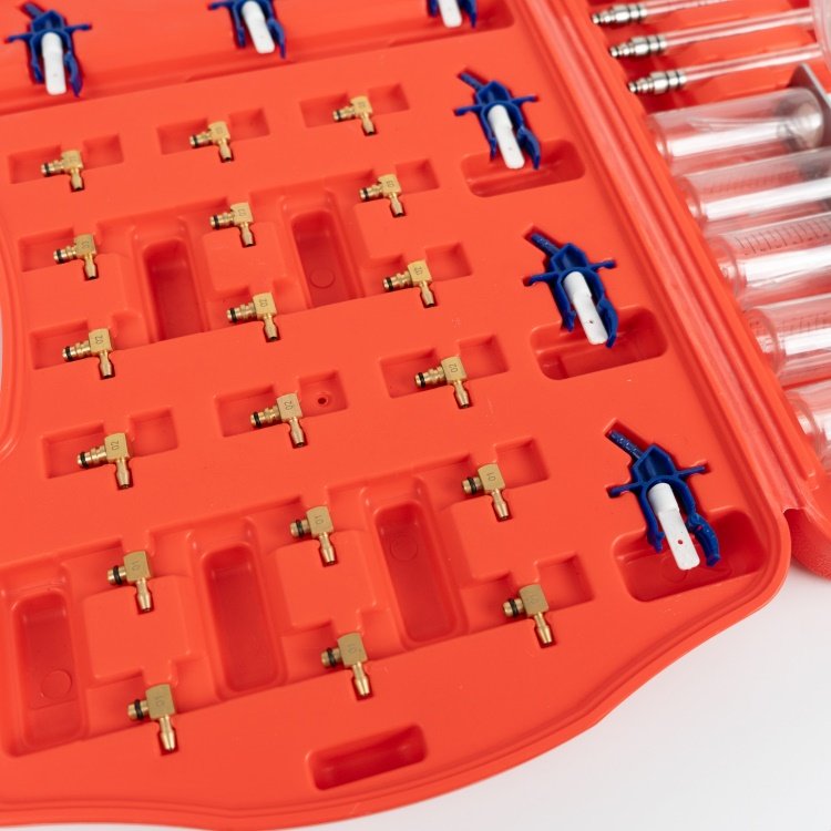 Diesel Injection Leak Back Diesel Injector Flow Meter Test Kit 6 Cylinder Common Rail Adaptor Fuel Tester Set