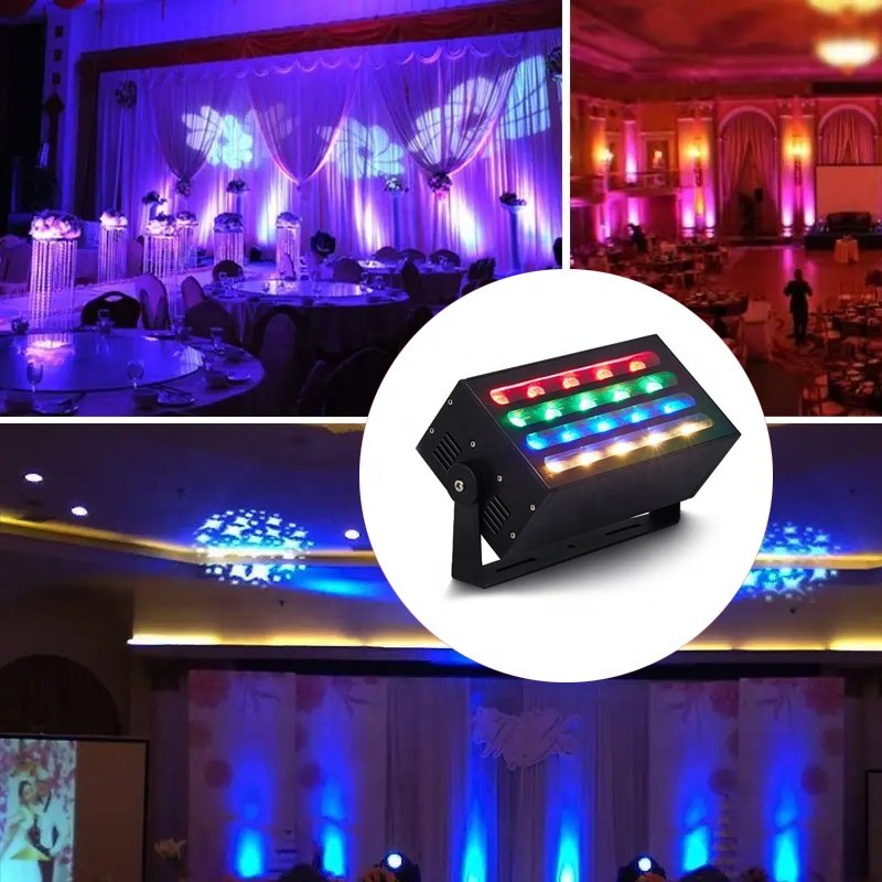 DMX512 RDM Wireless Control LED Wall Washer RGB Color Dimmable Stage Floodlight for Weddings, Shows, Concerts and Event Lighting
