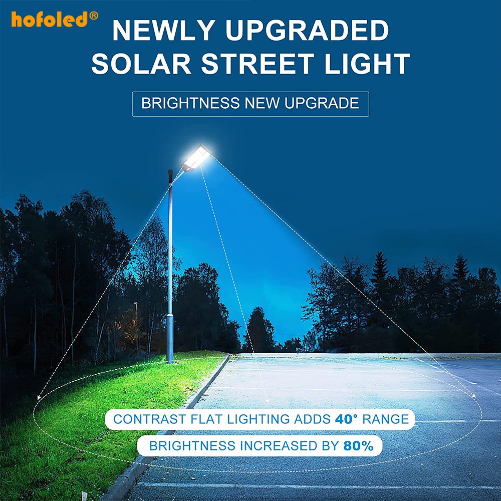 Hofoled 2000W All-In-One Integrated Streetlight Remote Control IP65 Waterproof Outdoor Solar LED Street Light