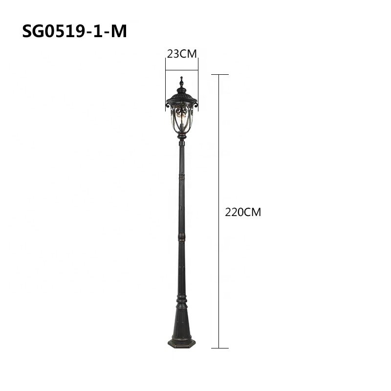 Outdoor Waterproof Cast Aluminum Light Pole Decorative Lamp Garden Light Pole E 27 LED Garden Landscape Light