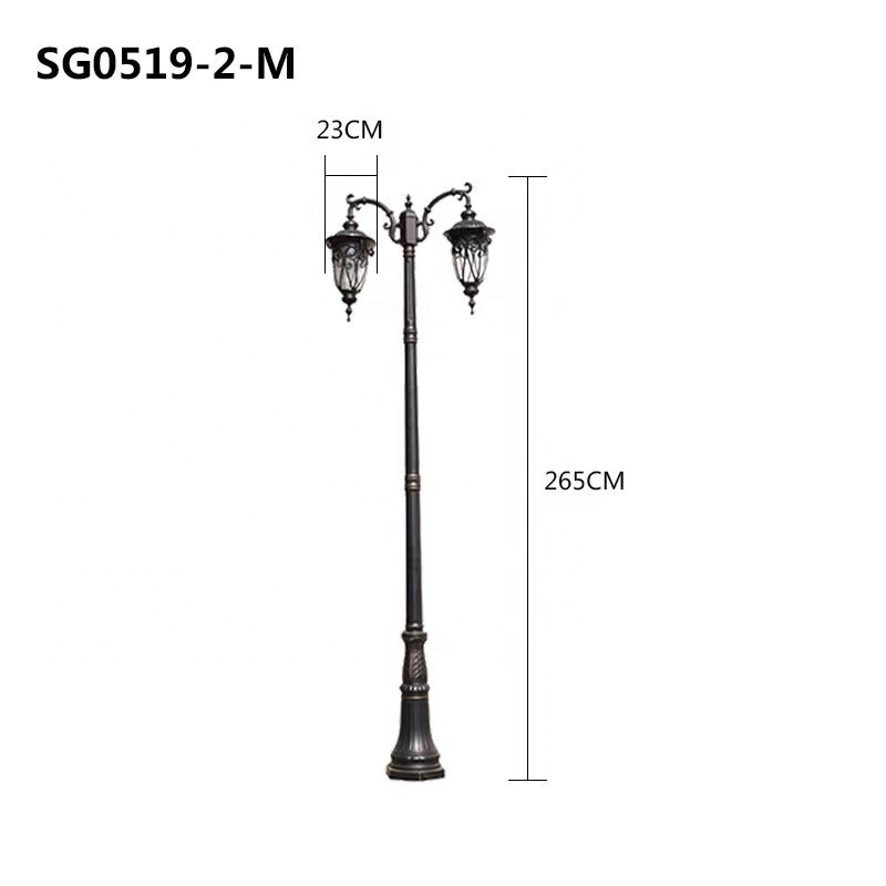 Outdoor Waterproof Cast Aluminum Light Pole Decorative Lamp Garden Light Pole E 27 LED Garden Landscape Light