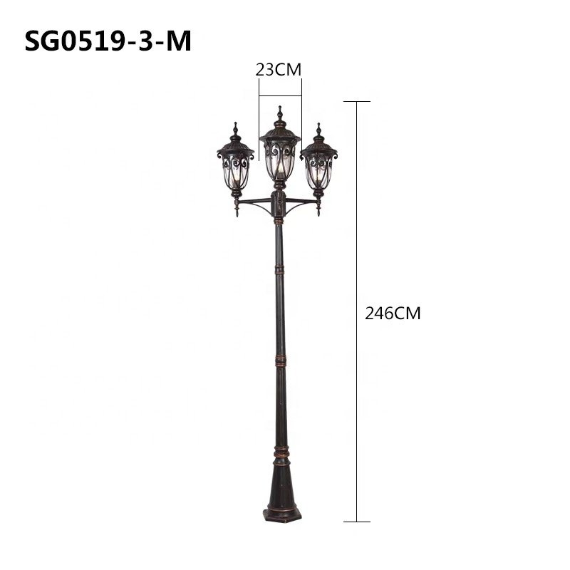 Outdoor Waterproof Cast Aluminum Light Pole Decorative Lamp Garden Light Pole E 27 LED Garden Landscape Light