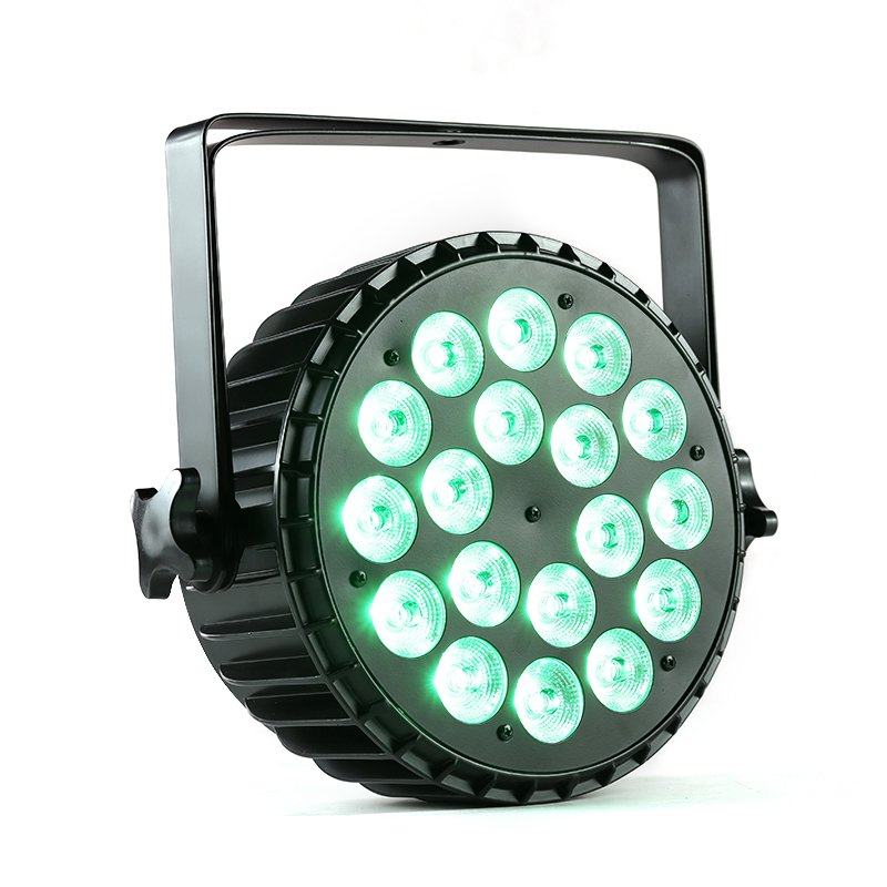 Factory 18*18W RGBWA+UV 6in1 Party Wedding Stage Wash LED Par Light Flat Lighting Event