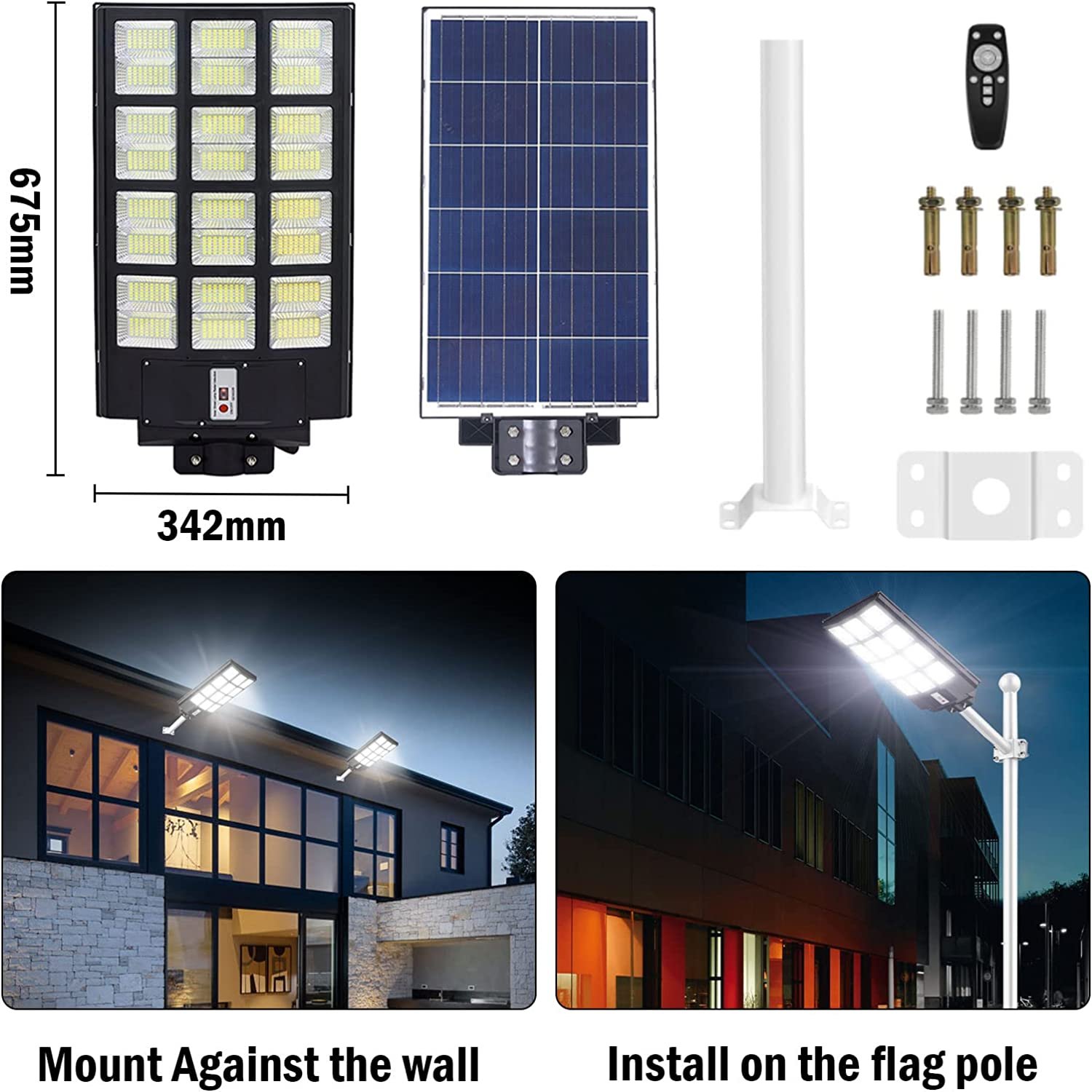 Solar Street Light Outdoor LED Waterproof IP65 Led Light for Sale 6m Pole 1200watt Hofoled Solar Powered Solar Lamp