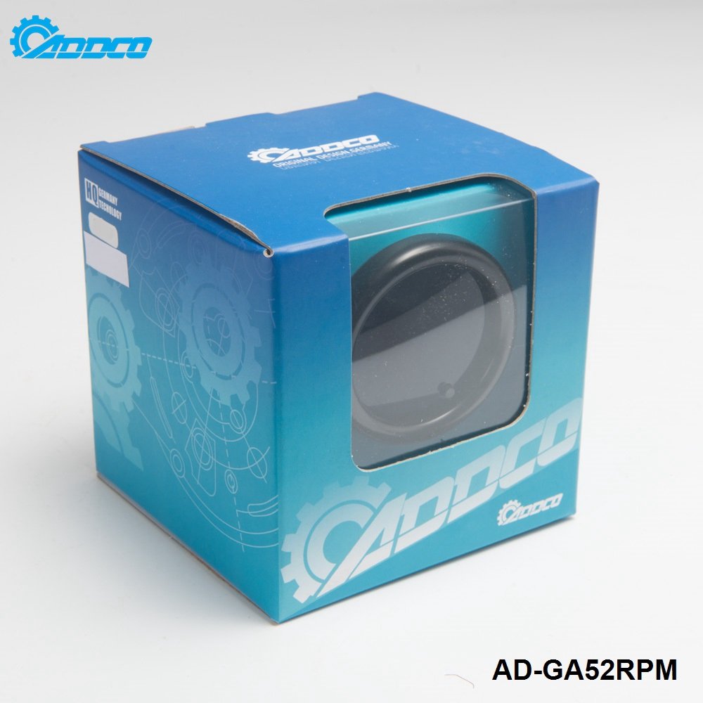 ADDCO AUTO 2" 52mm 7 Color LED Smoke Face Car Auto Tachometer Gauge Meter With Sensor Car Meter Gauge AD-GA52RPM
