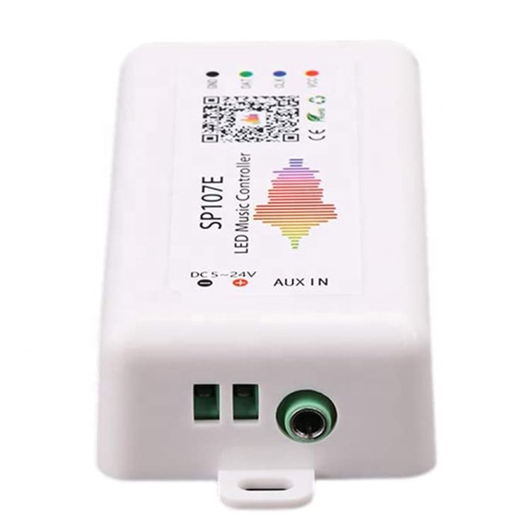 SP107E Music Pixel RGB LED Strip Controller for WS2812 WS2813 SK6812 WS2801 Dream Color Addressable LED Matrix Panel Light