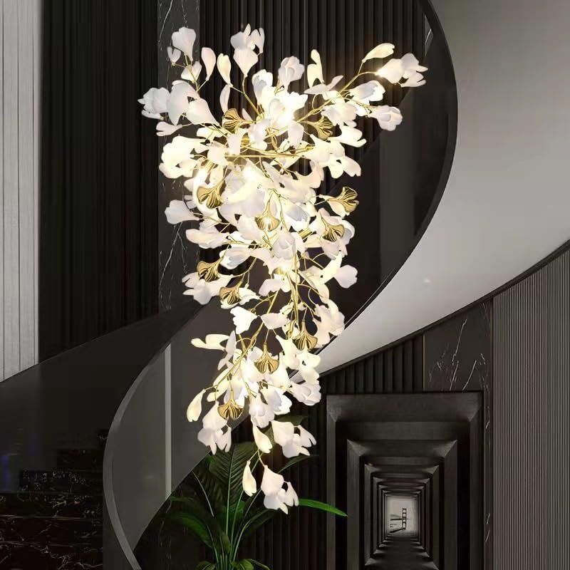 Custom Gingko Leaf Design Luxury Chandelier Lights Showroom Hotel Project Villaroom Decoration Large Foyer Chandelier