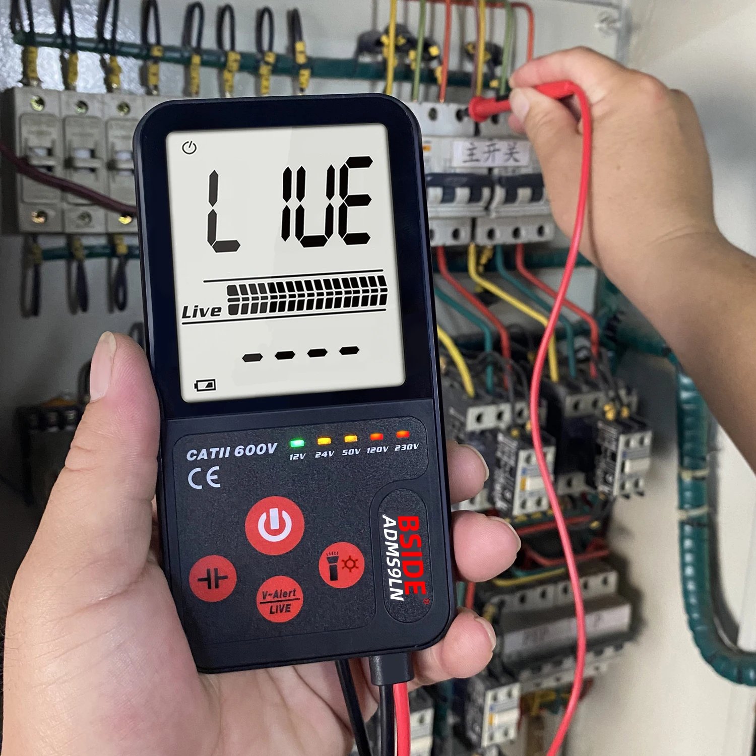 BSIDE Portable Digital Multimeter, AC Voltage Detector Ohm Frequency Capacitance Diode Multifunction Handheld Voltmeter
