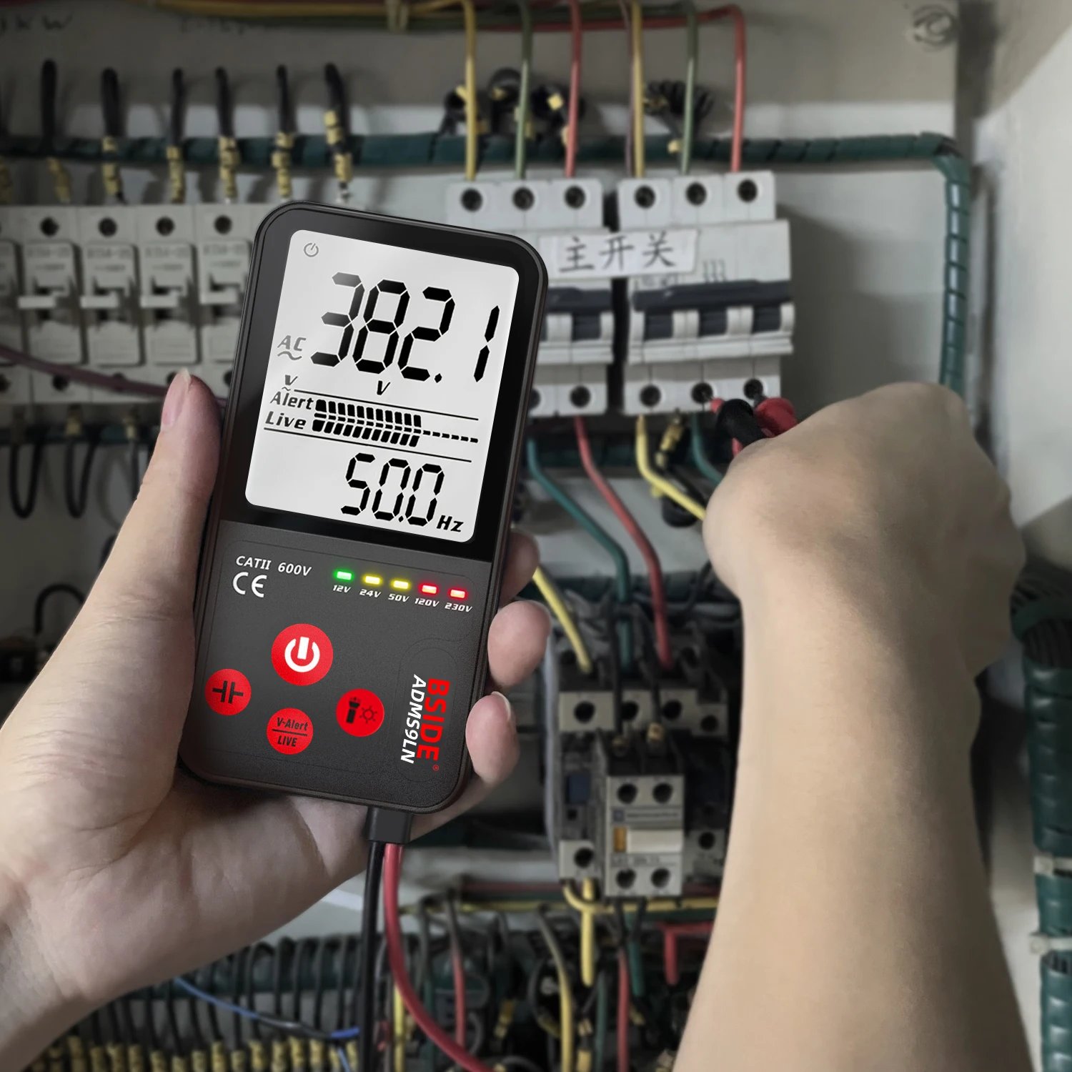 BSIDE Portable Digital Multimeter, AC Voltage Detector Ohm Frequency Capacitance Diode Multifunction Handheld Voltmeter