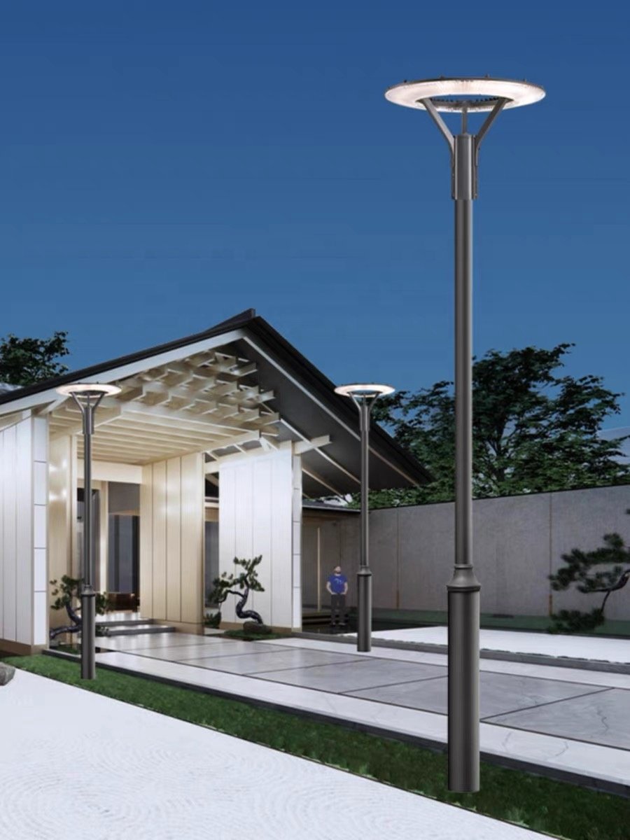Factory Waterproof Die-casting Aluminum LED Pole Top Light 30W 40W 50W ultra Bright Garden Lamp Pole
