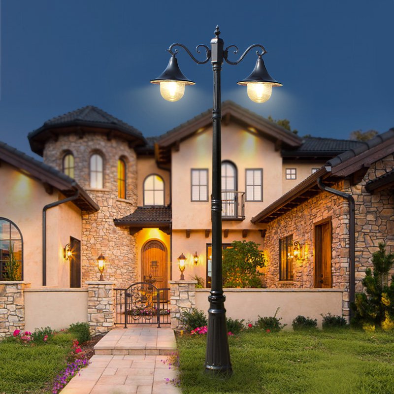 Hot Sale IP66 Outdoor LED Garden Street Lamp Antique Classic Aluminum Housing with AC Power Supply Solar Garden Light Pole